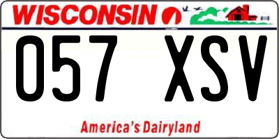 WI license plate 057XSV