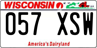 WI license plate 057XSW