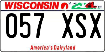 WI license plate 057XSX