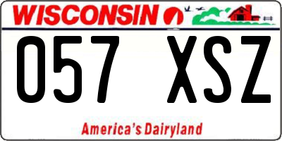 WI license plate 057XSZ
