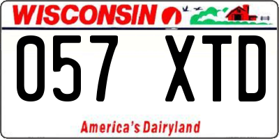 WI license plate 057XTD