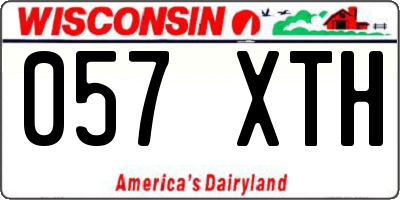WI license plate 057XTH