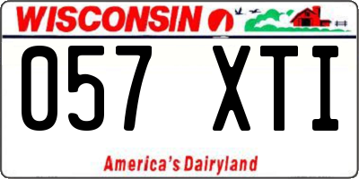 WI license plate 057XTI