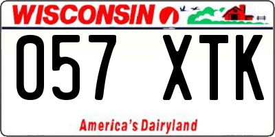 WI license plate 057XTK