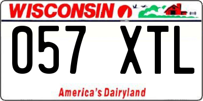 WI license plate 057XTL
