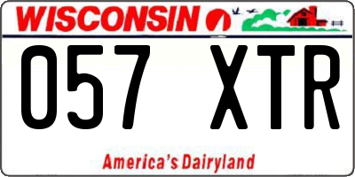 WI license plate 057XTR