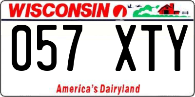 WI license plate 057XTY