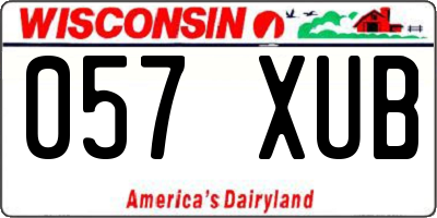WI license plate 057XUB