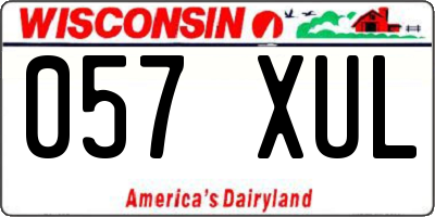 WI license plate 057XUL