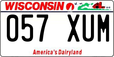 WI license plate 057XUM