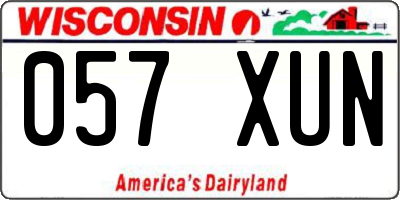 WI license plate 057XUN