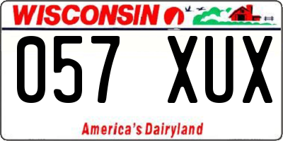 WI license plate 057XUX