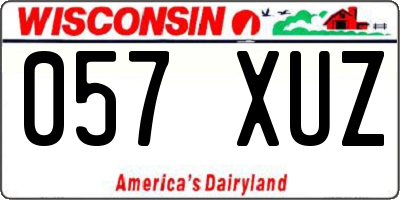 WI license plate 057XUZ