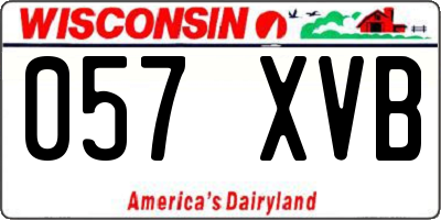 WI license plate 057XVB