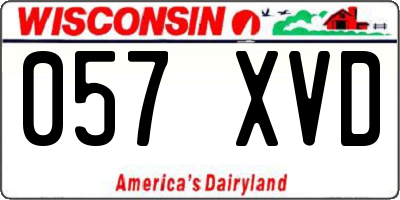WI license plate 057XVD