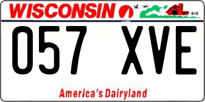 WI license plate 057XVE