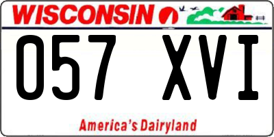 WI license plate 057XVI