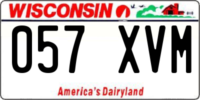 WI license plate 057XVM