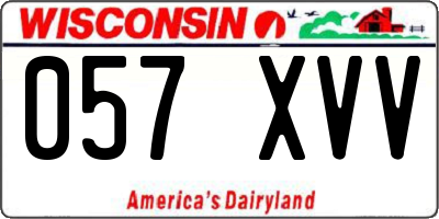 WI license plate 057XVV