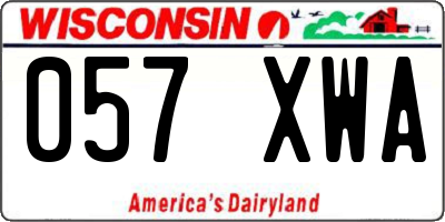 WI license plate 057XWA