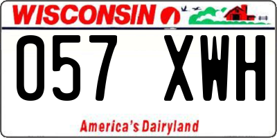 WI license plate 057XWH