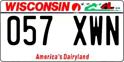 WI license plate 057XWN