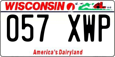 WI license plate 057XWP