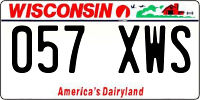 WI license plate 057XWS