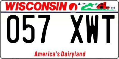 WI license plate 057XWT