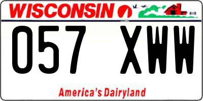 WI license plate 057XWW