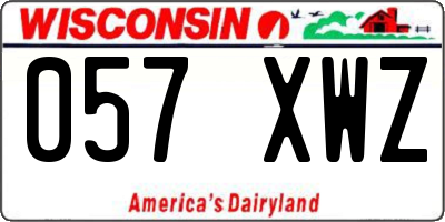 WI license plate 057XWZ