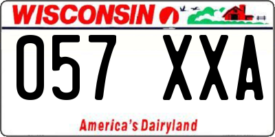 WI license plate 057XXA