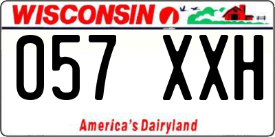 WI license plate 057XXH