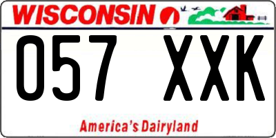 WI license plate 057XXK