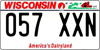 WI license plate 057XXN