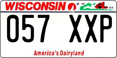 WI license plate 057XXP