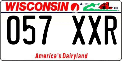 WI license plate 057XXR