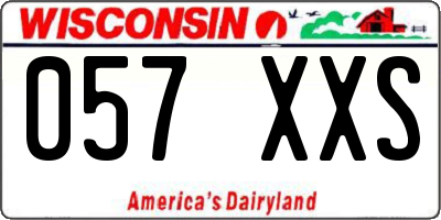 WI license plate 057XXS