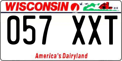 WI license plate 057XXT