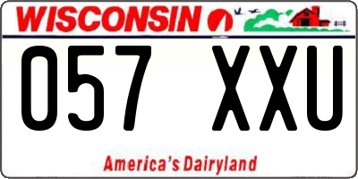 WI license plate 057XXU