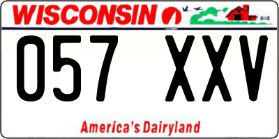 WI license plate 057XXV