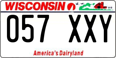 WI license plate 057XXY