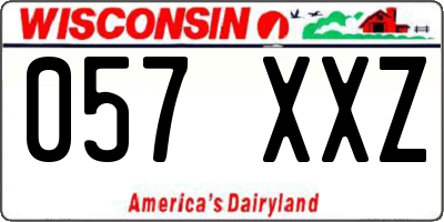 WI license plate 057XXZ