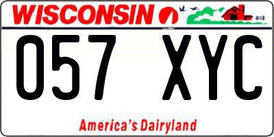 WI license plate 057XYC