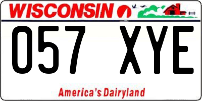 WI license plate 057XYE
