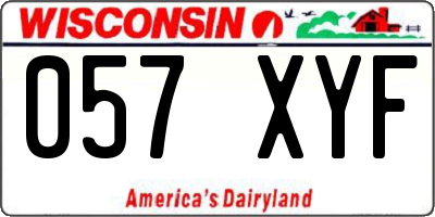WI license plate 057XYF