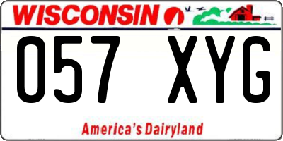 WI license plate 057XYG