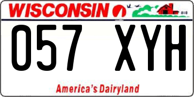 WI license plate 057XYH