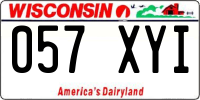 WI license plate 057XYI