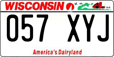 WI license plate 057XYJ